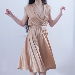 **SOLD ON DEPOP** Vintage 70s Gold Disco Dress